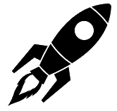 Inkscape guide’s source rocket bitmap, with fins and a round window