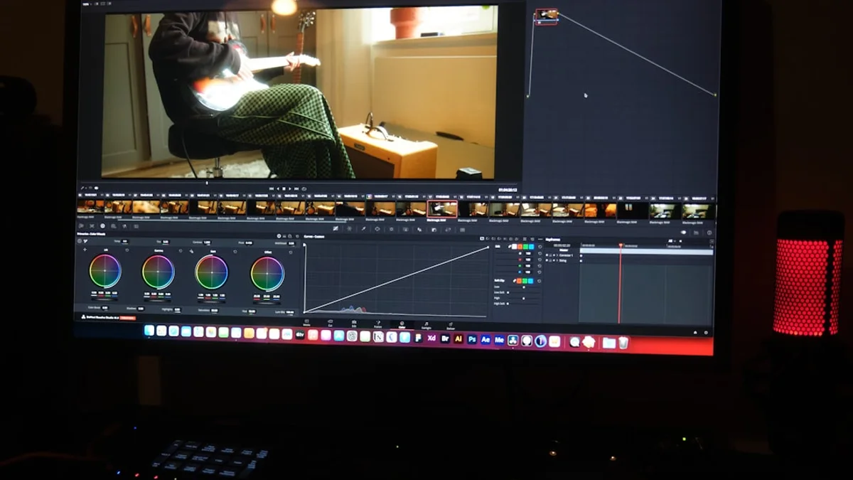 DaVinci Resolve color grading software with Loupedeck controller