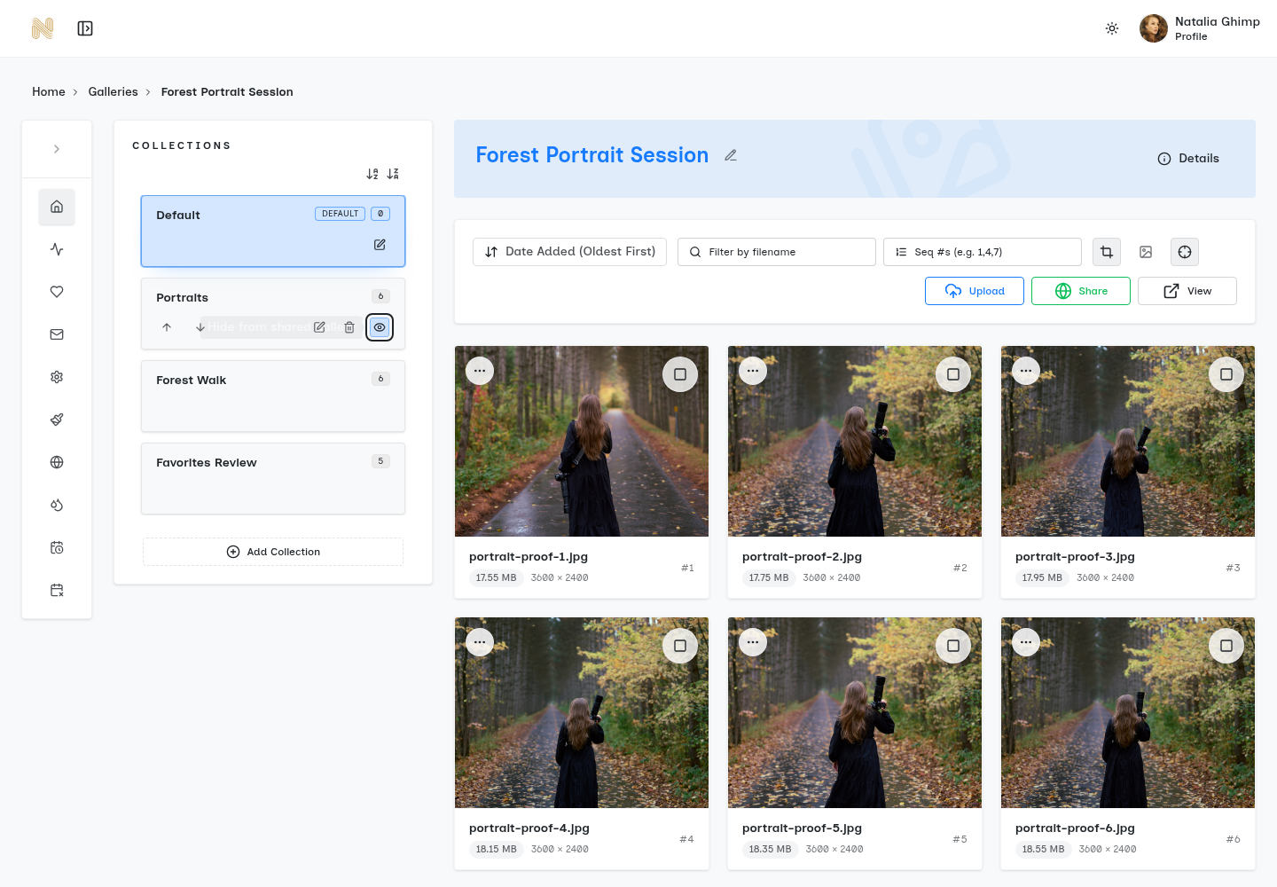 SendPhoto gallery email invite and account email settings