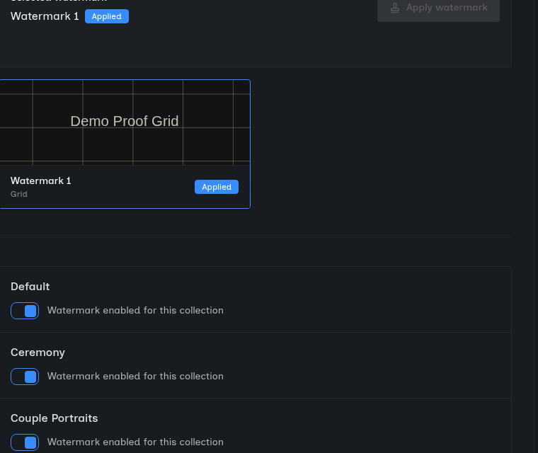 SendPhoto sharing and watermark controls